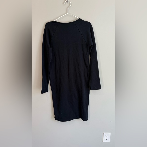 STOWAWAY COLLECTION size small black maternity dress with gold side buttons 1804 - Picture 7 of 9